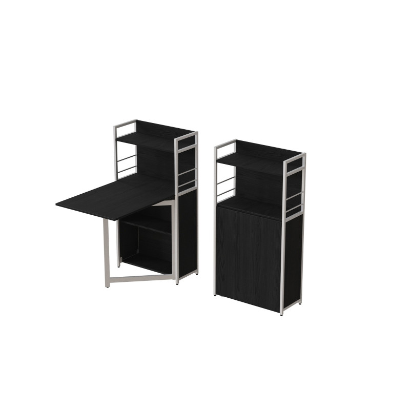 Стол книжка с этажеркой Практик 1 Ferrum-decor 1200x640x990 Белый металл ДСП Сосна Кембра 16 мм (FRD-104620)