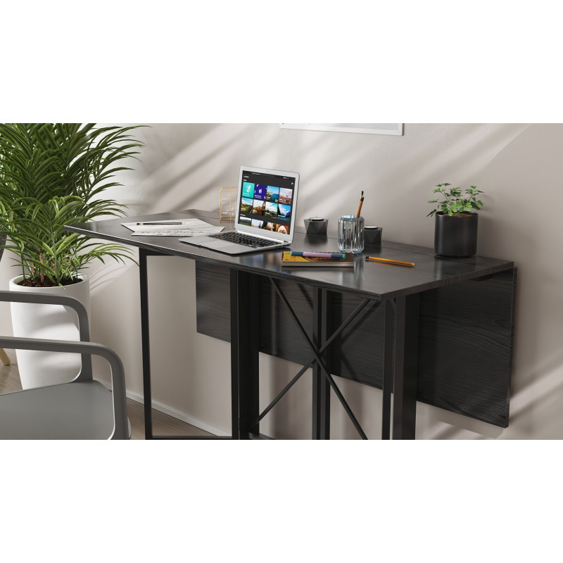 Стол-книжка трансформер Спайдер Ferrum-decor 750x1150x880 Черный металл ДСП Сосна Кембра 16 мм (FRD-105090)