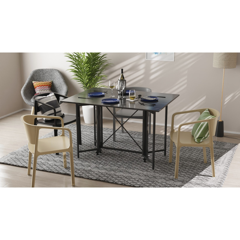 Стол-книжка трансформер Спайдер Ferrum-decor 750x1150x880 Черный металл ДСП Сосна Кембра 16 мм (FRD-105090)