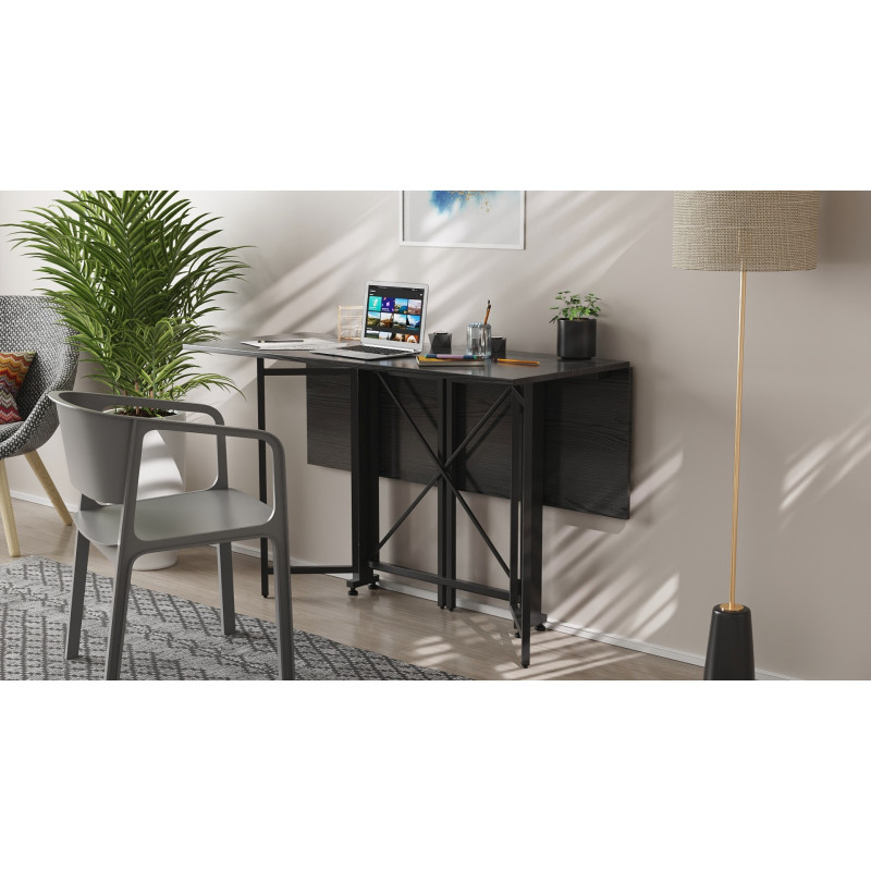 Стол-книжка трансформер Спайдер Ferrum-decor 750x1150x880 Черный металл ДСП Сосна Кембра 16 мм (FRD-105090)