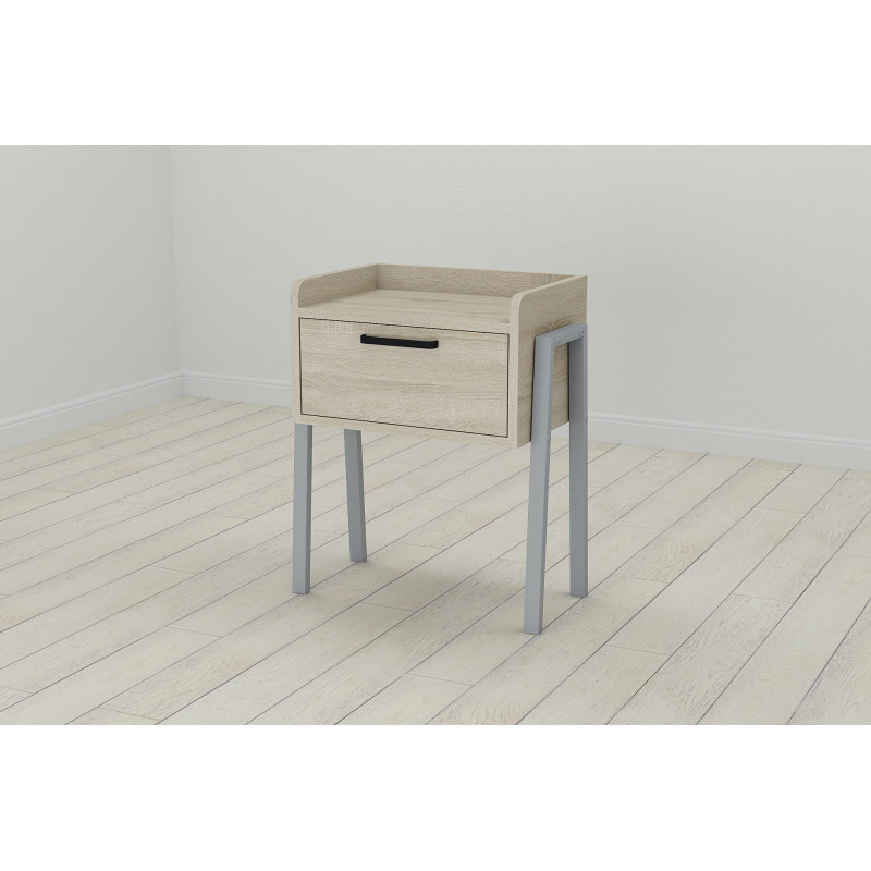 Тумба модульна Ferrum-decor Бетті 540x450x320 метал Сірий ДСП Сонома 16 мм (FRD-103000)