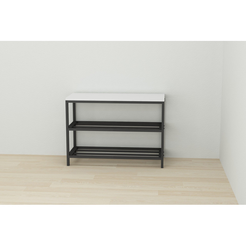 Банкетка универсальная Ferrum-decor Слайм 45x63x26 черный ДСП Белое 16мм (FRD-104070)