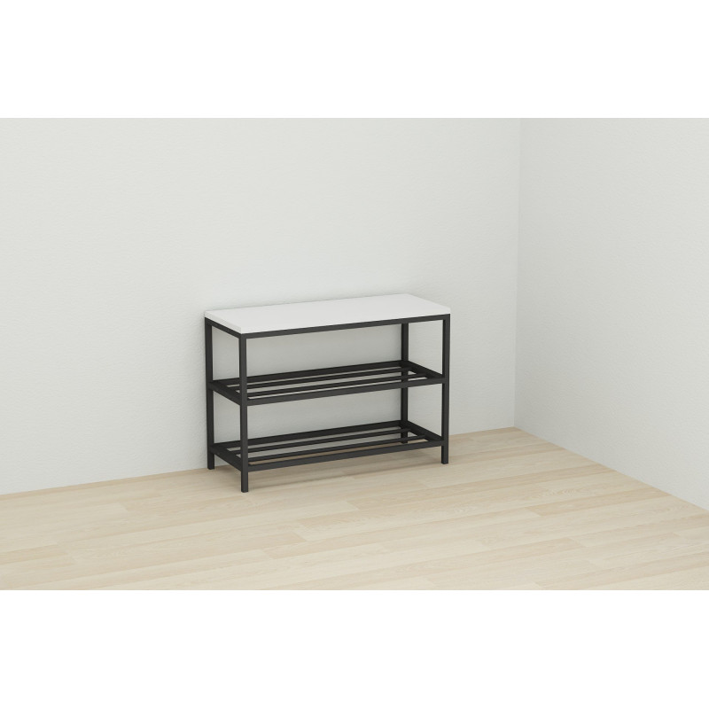 Банкетка универсальная Ferrum-decor Слайм 45x63x26 черный ДСП Белое 16мм (FRD-104070)