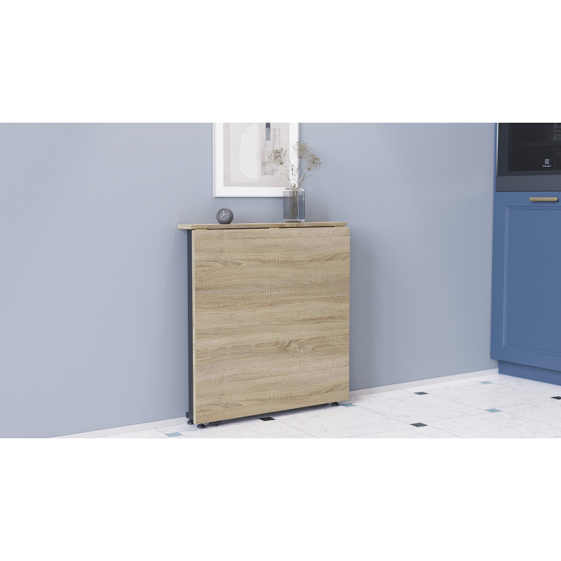 Стол-книжка трансформер Орион 1 Ferrum-decor 750x810x730 Черный металл ДСП Дуб Сонома 16 мм (FRD-104600)