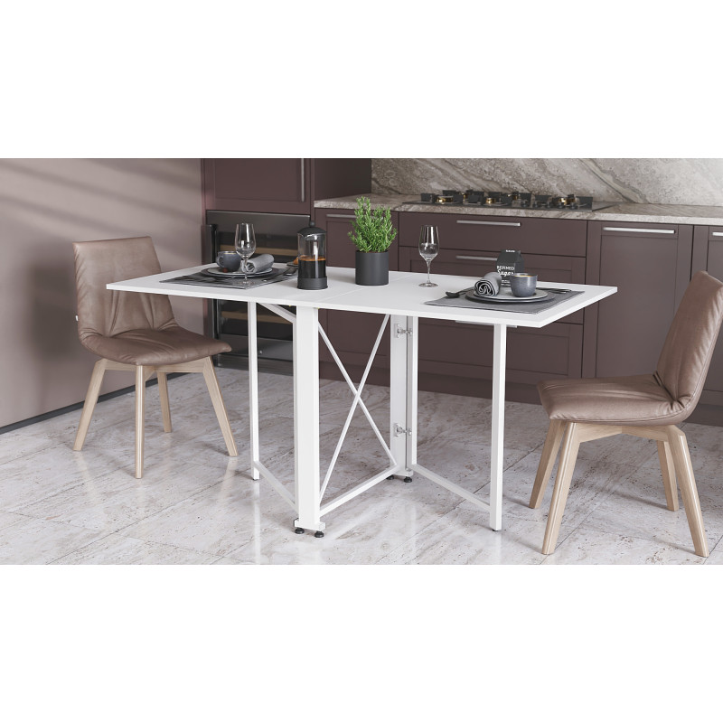 Стол-книга трансформер Орион 2 Ferrum-decor 750x1520x730 Белый металл ДСП Белое 16 мм (FRD-104590)