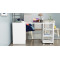 Стол-тумба трансформер Смарт 4/2 с этажеркой Ferrum-decor 1430x1450x600 Черный металл ДСП Белое 16 мм (FRD-105130)