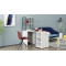 Стол-тумба трансформер Смарт 4/2 с этажеркой Ferrum-decor 1430x1450x600 Черный металл ДСП Белое 16 мм (FRD-105130)