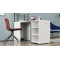 Стол-тумба трансформер Смарт 4/2 с этажеркой Ferrum-decor 1430x1450x600 Черный металл ДСП Белое 16 мм (FRD-105130)