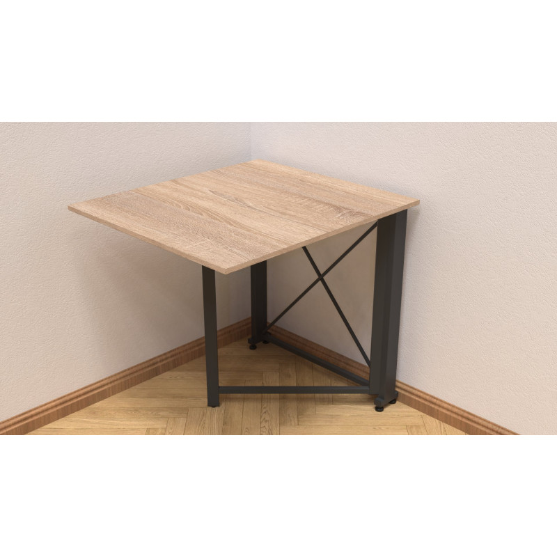 Стол-книжка трансформер Орион 1 Ferrum-decor 750x810x730 Черный металл ДСП Дуб Сонома 16 мм (FRD-104600)