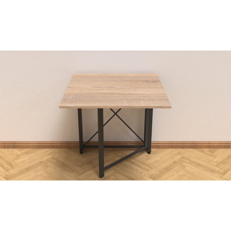Стол-книжка трансформер Орион 1 Ferrum-decor 750x810x730 Черный металл ДСП Дуб Сонома 16 мм (FRD-104600)