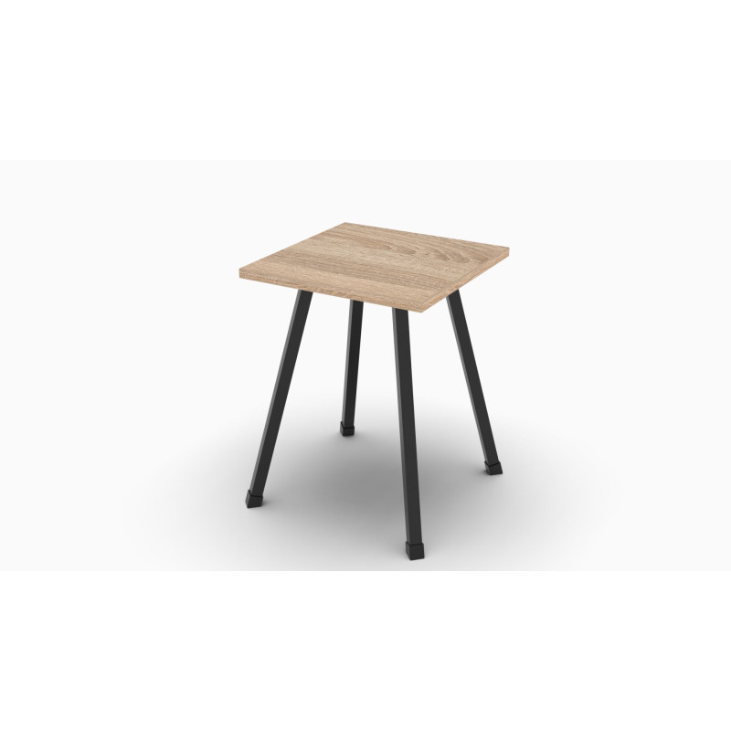Табурет кухонный Ferrum-decor 430x320x320 Черный металл ДСП Дуб Сонома 16 мм (FRD-104640)