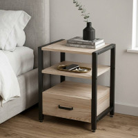 Тумба універсальна Ferrum-decor Вів'єн 1/1 50x41x40 чорний ДСП Дуб Сан-Марино 16мм (FRD-104140)