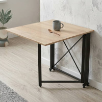 Стол-книжка трансформер Орион 1 Ferrum-decor 750x810x730 Черный металл ДСП Дуб Сонома 16 мм (FRD-104600)