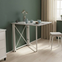 Стол-книжка трансформер Орион 1 Ferrum-decor 750x810x730 Белый металл ДСП Бетон 16 мм (FRD-104610)