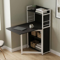 Стол книжка с этажеркой Практик 1 Ferrum-decor 1200x640x990 Белый металл ДСП Сосна Кембра 16 мм (FRD-104620)