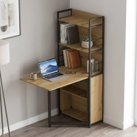 Стол книжка с этажеркой Практик 2 Ferrum-decor 1555x640x990 Черный металл ДСП Дуб Артизан 16 мм (FRD-104630)