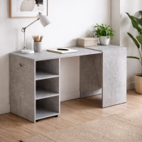 Стіл-тумба трансформер Смарт 1/2 Ferrum-decor 750x1450x600 ДСП Бетон 16 мм (FRD-105080)