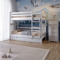 Двоярусне дитяче ліжко Mebigrand Скандинавія Міні Білий (RAL9003) 80х200 см з ящиками (MBG-16359)