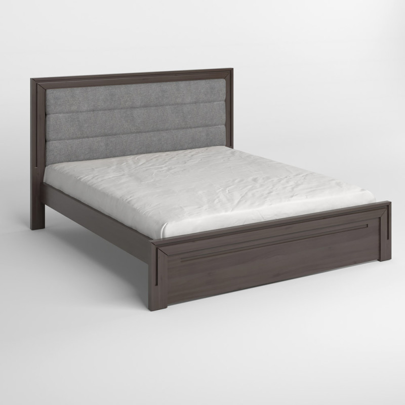 Двоспальне дерев'яне ліжко Mebigrand Торонто Т5 Венге/Аляска 93 (сірий) 140х190 см (MBG-8832)