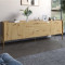 Тумба под телевизор с ящиками LION Wood с золотыми ножками 160x40x65 см Дуб Артизан (LION-043113)
