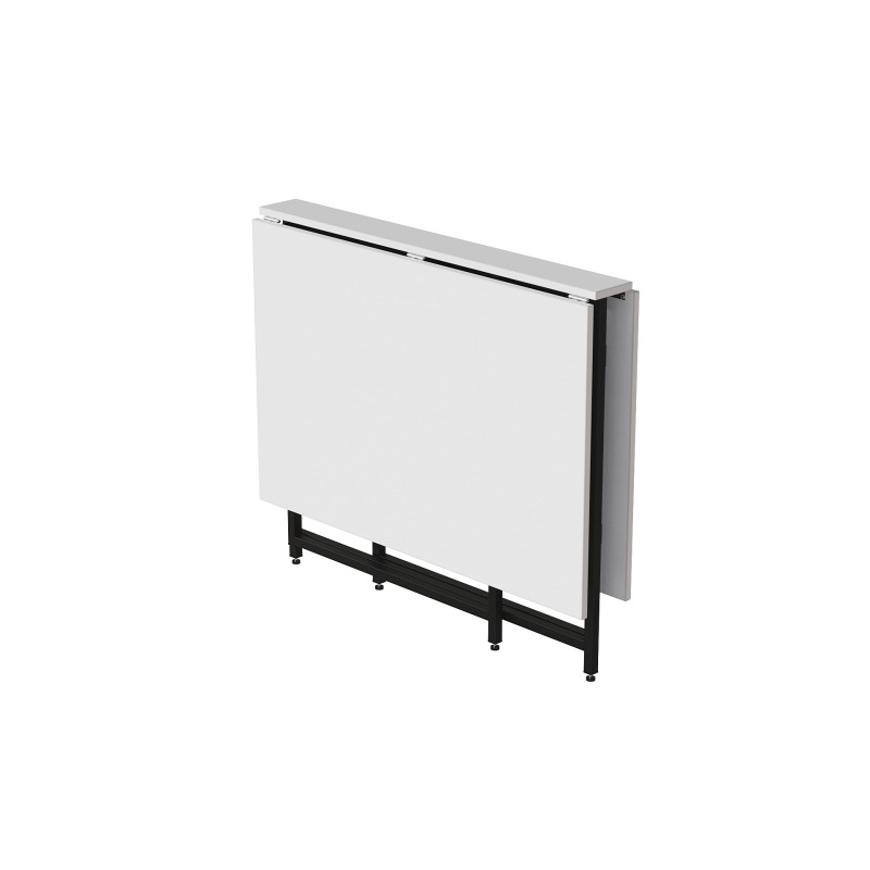 Стол трансформер книжка Вуди Ferrum-decor 75x130x90 Черный металл ДСП Белый 16 мм (FRD-106749)