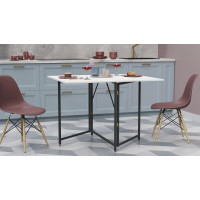 Стол трансформер книжка Вуди Ferrum-decor 75x130x90 Черный металл ДСП Белый 16 мм (FRD-106749)