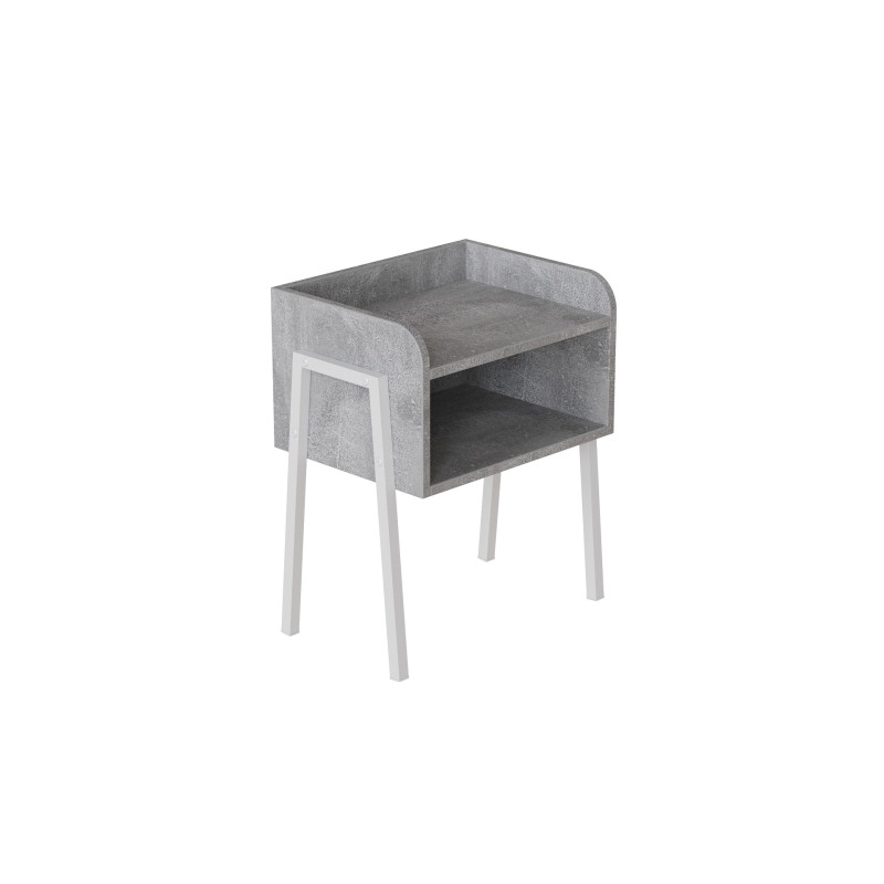Тумба модульна Ferrum-decor Джузі 540x450x320 метал Білий ДСП Бетон 16 мм (FRD-102981)