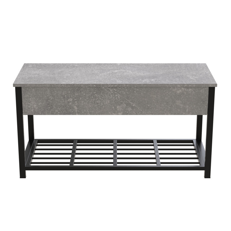 Банкетка с ящиком Ferrum-decor Дрейк 1 550x1000x400 металл Черный ДСП Бетон 16 мм (FRD-103051)