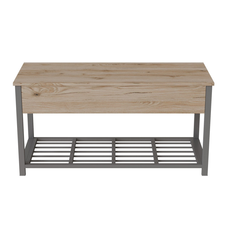 Банкетка с ящиком Ferrum-decor Дрейк 2 550x1200x400 металл Серый ДСП Дуб Сан-Марино 16 мм (FRD-103081)