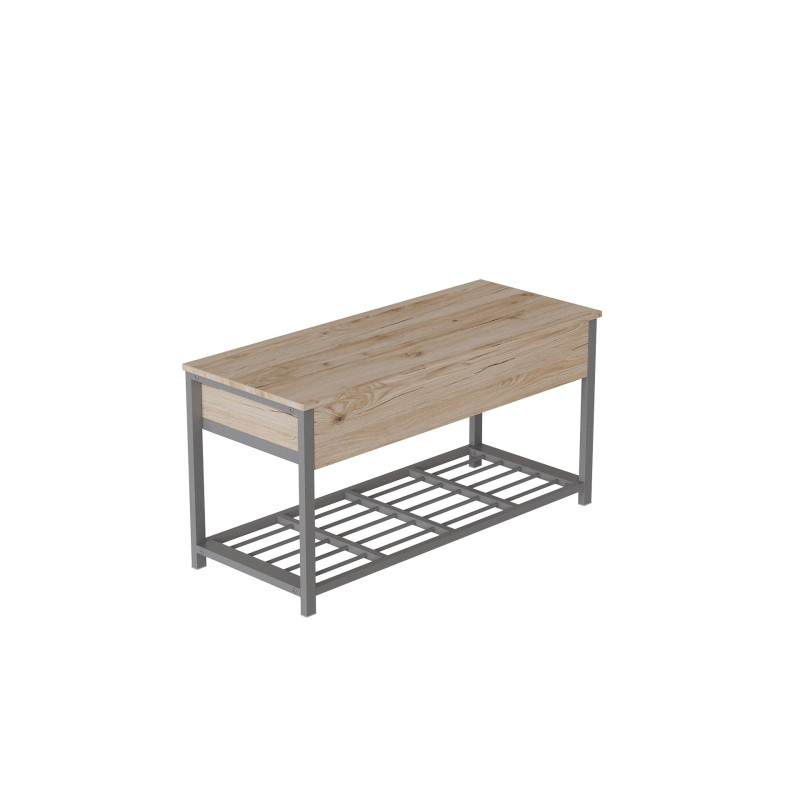 Банкетка с ящиком Ferrum-decor Дрейк 2 550x1200x400 металл Серый ДСП Дуб Сан-Марино 16 мм (FRD-103081)