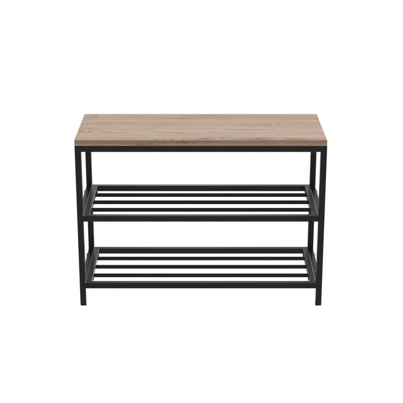 Банкетка универсальная Ferrum-decor Слайм 45x63x26 черный ДСП Дуб Сан-Марино 16мм (FRD-104071)