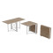 Стол-книжка трансформер Орион 2 Ferrum-decor 750x1520x730 Белый металл ДСП Дуб Сан-Марино 16 мм (FRD-104591)