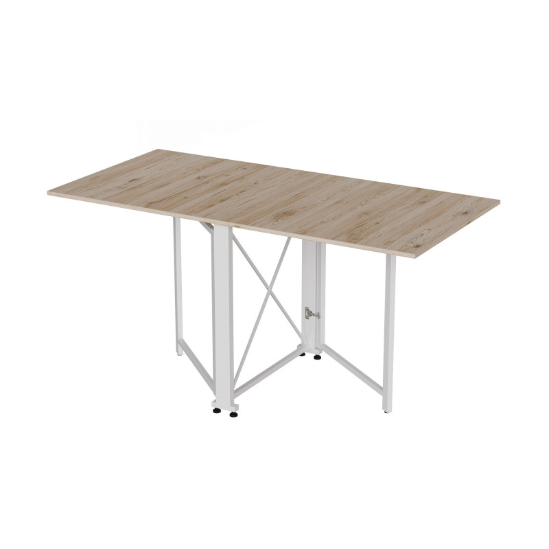 Стол-книжка трансформер Орион 2 Ferrum-decor 750x1520x730 Белый металл ДСП Дуб Сан-Марино 16 мм (FRD-104591)