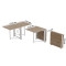 Стол-книжка трансформер Орион 2 Ferrum-decor 750x1520x730 Белый металл ДСП Дуб Сан-Марино 16 мм (FRD-104591)