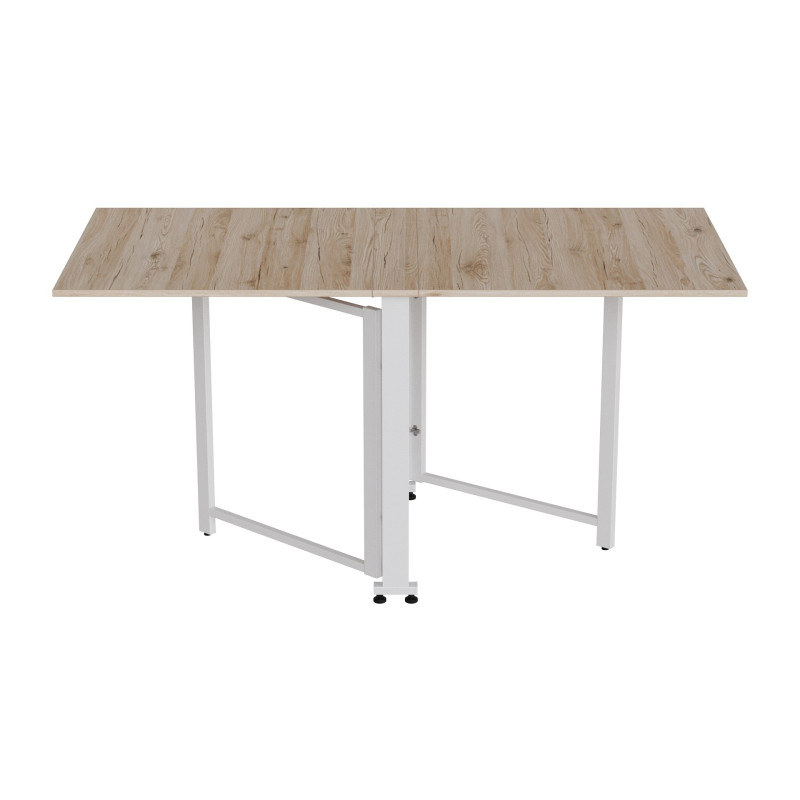 Стол-книжка трансформер Орион 2 Ferrum-decor 750x1520x730 Белый металл ДСП Дуб Сан-Марино 16 мм (FRD-104591)