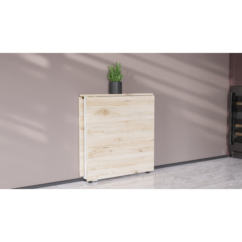 Стол-книжка трансформер Орион 2 Ferrum-decor 750x1520x730 Белый металл ДСП Дуб Сан-Марино 16 мм (FRD-104591)