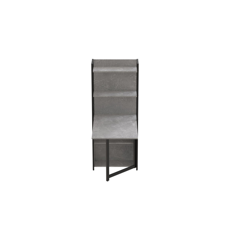 Стол книжка с этажеркой Практик 2 Ferrum-decor 1555x640x990 Черный металл ДСП Бетон 16 мм (FRD-104631)