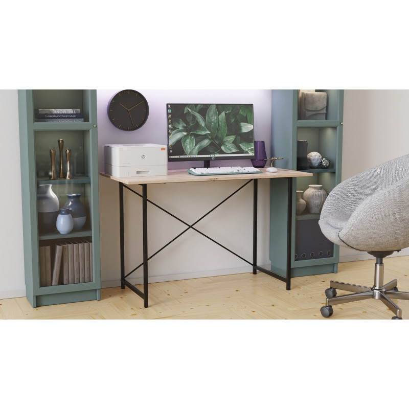 Стіл письмовий Line Лайт Ferrum-decor 750x1200x500 Чорний метал ДСП Дуб Сан-Марино 16 мм (FRD-104851)