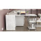 Стол-тумба трансформер Смарт 2/1 Ferrum-decor 750x1450x500 Черный металл ДСП Бетон 16 мм (FRD-105101)