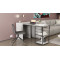 Стол-тумба трансформер Смарт 2/1 Ferrum-decor 750x1450x500 Черный металл ДСП Бетон 16 мм (FRD-105101)