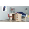 Стол-тумба трансформер Смарт 4/2 с этажеркой Ferrum-decor 1430x1450x600 Черный металл ДСП Дуб Сан-Марино 16 мм (FRD-105131)