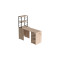 Стол-тумба трансформер Смарт 4/2 с этажеркой Ferrum-decor 1430x1450x600 Черный металл ДСП Дуб Сан-Марино 16 мм (FRD-105131)