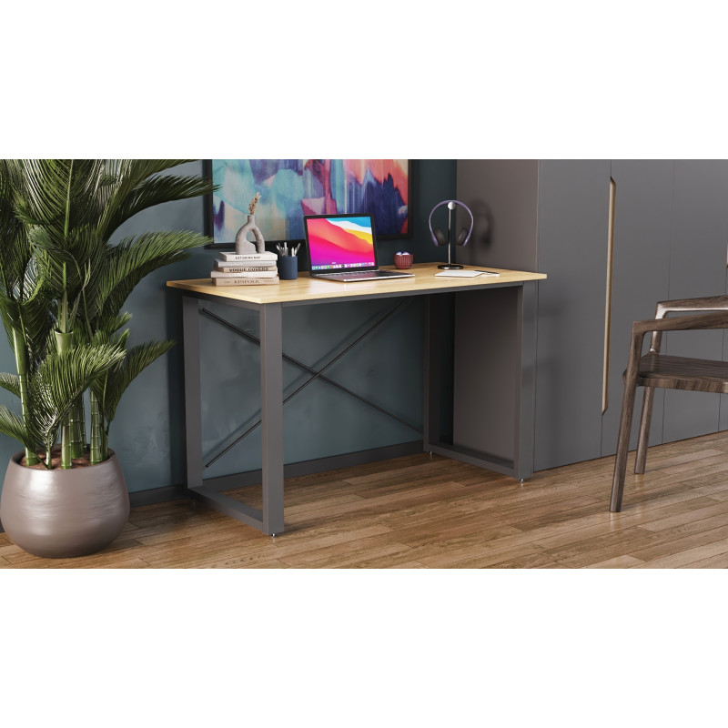 Письмовий стіл Ferrum-decor Драйв 750x1000x600 Чорний метал ДСП Дуб Артизан 32 мм (FRD-103301)