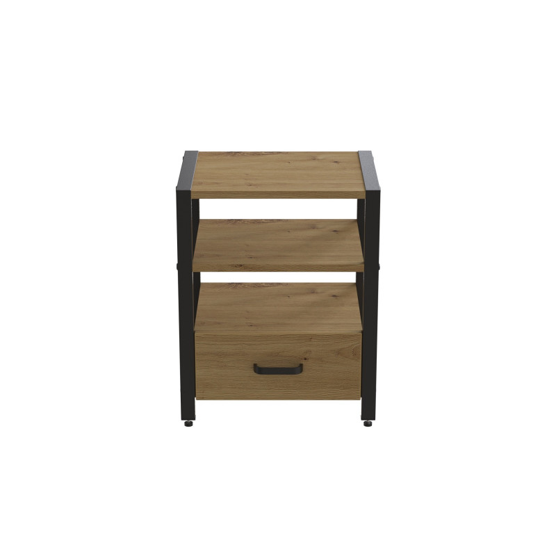 Тумба універсальна Ferrum-decor Вів'єн 1/1 50x41x40 чорний ДСП Дуб Артизан 16мм (FRD-104141)