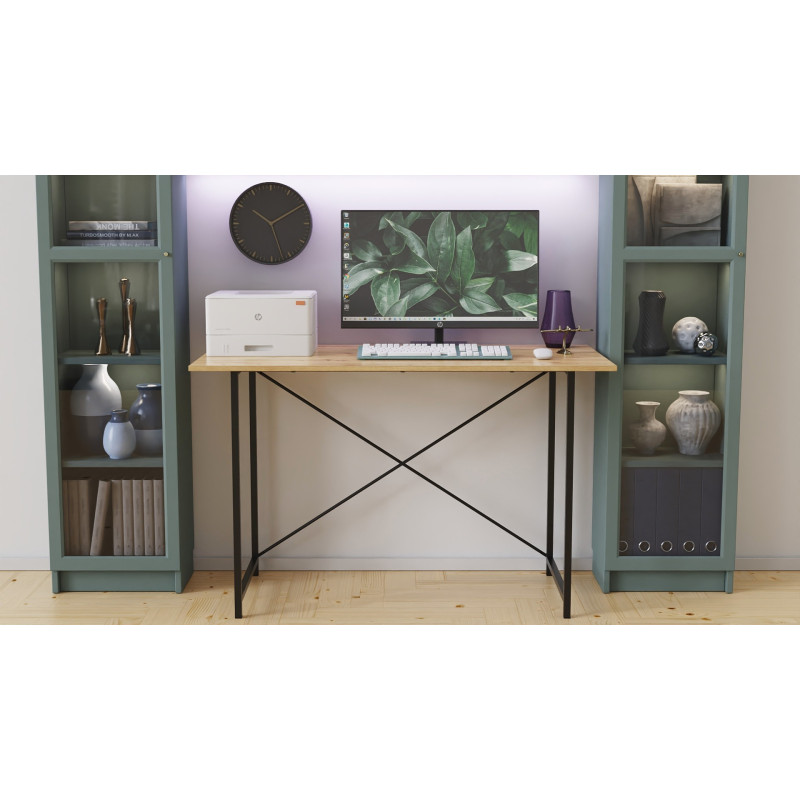 Стіл письмовий Line Лайт Ferrum-decor 750x1000x500 Чорний метал ДСП Дуб Артизан 16 мм (FRD-104841)