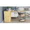 Стол-тумба трансформер Смарт 3/2 с этажеркой Ferrum-decor 1430x1450x600 Черный металл ДСП Дуб Артизан 16 мм (FRD-105121)