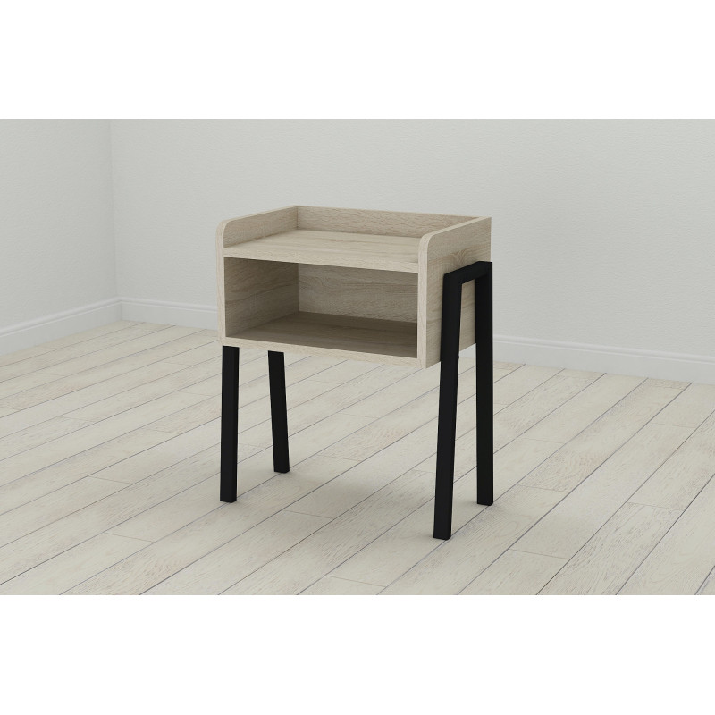 Тумба модульна Ferrum-decor Джузі 540x450x320 метал Чорний ДСП Сонома 16 мм (FRD-102971)