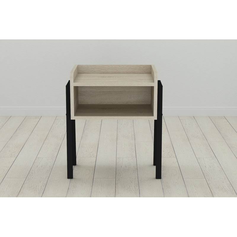 Тумба модульна Ferrum-decor Джузі 540x450x320 метал Чорний ДСП Сонома 16 мм (FRD-102971)