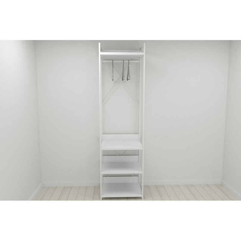 Шафа Гардероб Уні секція 3 серії Конект Ferrum-decor 220x60x50см Білий метал ДСП Білий 32 мм (FRD-104531)