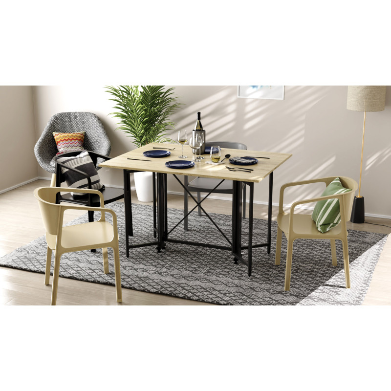 Стол-книжка трансформер Спайдер Ferrum-decor 750x1150x880 Черный металл ДСП Дуб Сонома 16 мм (FRD-105091)